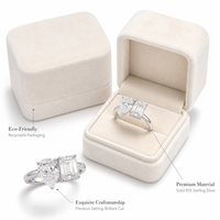 Bague de fiançailles en argent sterling 925 avec moissanite, taille émeraude poire, deux pierres, design classique