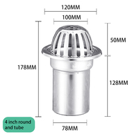 Drain de sol épaissi en acier inoxydable drain de toit de type carte drain de sol de drainage de bloc circulaire