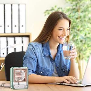 Ventilateur de refroidissement d'air Portable Mini Water Mist Spray Air Cooler Fan Rechargeable 1200Mah Water Mist Fan With Night Light - Product Image 5