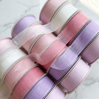 Ruban en organza écologique Cordovan 2,5 cm x 27,4 m (3 rouleaux) large pour nœuds papillon, emballage de Noël et mariages