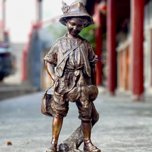 Tùy Chỉnh Lớn Truyền Thống Bronze Tượng Hat Crossbody Túi Thiết Kế Ngoài Trời Đường Phố Nhà Thờ Đền Vườn Điêu Khắc Đồng Thanh Thủ Công - Product Image 2