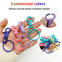 Anneau en métal coloré fermoir homard crochets chaîne porte-clés porte-clés peints durables pour bricolage artisanat et porte-clés coloré