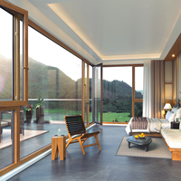 Fenêtres en bois recouvertes d'aluminium, design moderne, certifiées Energy Star, isolation thermique, verre triple trempé Low-E, persiennes, cuisine, maison