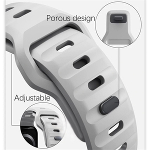 สายนาฬิกาแบบ T-BUCKLE ที่หรูหราได้รับการออกแบบให้ระบายอากาศได้สองสีสายนาฬิกาซิลิโคนสำหรับ <span class=keywords><strong>Apple</strong></span> Watch <span class=keywords><strong>SE</strong></span> ultra 9 8 7 45mm - Product Image 5