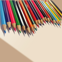 Crayons de couleur hexagonaux courts en bois, 12 couleurs, logo personnalisable, 12 par boîte, crayons d'art pour enfants, certifiés ISO EN71 3.5