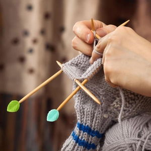 Cute Leaf Needle Point Protector 8 Colors Stitch Tip Covers Silicone Needle End Caps <b>Sewing</b> Quilting <b>Sewing</b> Accessories - Product Image 2