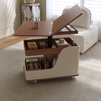 Table console mobile moderne pour petits appartements, pliable, mobilier de salon, plateau en bambou, chariot de service relevable en bois, table d'appoint domestique