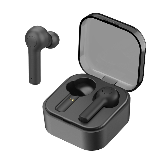 Mini Square Metal Charging Box Invisible in Ear Earphone Headphones TWS Wireless Earbuds Bluetooth 5.0