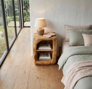 Mesita de Noche de Madera de Alta Calidad, Estilo Moderno y Rústico, con Almacenamiento Abierto, Estilo Minimalista para Muebles de Dormitorio - Product Image 4