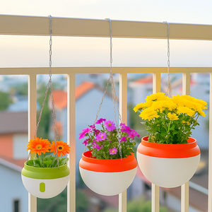 Verified Manufacturer <b>Plastic</b> Vietnam High Quality PP Double Layer Hanging Flower Pots Colorful Self-Watering <b>Planters</b> - Product Image 5