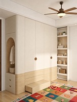 Armoire moderne sur mesure pour enfants, placard enfant intégré avec bords arrondis sécurisés, mobilier sur mesure pour toute la maison