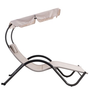 Esencial muebles de jardín cubierto tumbonas de acero textil Material de la <span class=keywords><strong>tela</strong></span> de dos plazas dosel cama solar con la almohada - Product Image 6