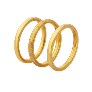 Bague en acier au titane pour femmes coréennes Fourniture ODM sans décoloration Vent froid Surface lisse givrée Bijoux de conception à géométrie simple - Product Image 1
