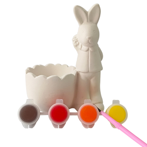 Elsas pâques lapin fleur Pot peinture <span class=keywords><strong>plâtre</strong></span> <span class=keywords><strong>dessin</strong></span> jouets kit de coloriage pour enfants bricolage peinture acrylique couleur - Product Image 1