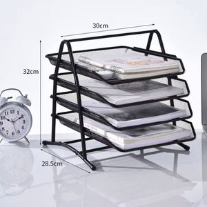 Wholesale Hot Sale 2/3/4/5 Tier Sliding Metal <b>File</b> <b>Tray</b> Black Office Home Bedroom Paper Letter Storage - Product Image 6