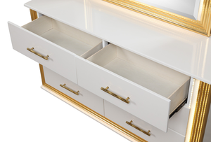 Contemporary <b>Convertible</b> 4PC Queen Bedroom Set with Solid Wood & Gold Finish - Product Image 5
