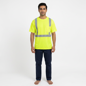 Camisetas de Trabajo Unisex de Alta Visibilidad, Poliéster Transpirable de Secado Rápido, Reflectantes, con Detección de Agujas - Product Image 1