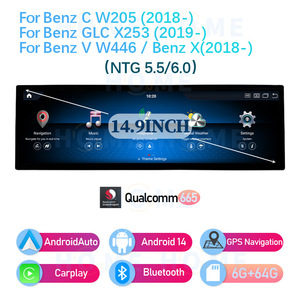 Autoradio Android 14 Carplay Android Auto Navigation pour Benz C/<span class=keywords><strong>CLC</strong></span>/V 2015-2018- X-2018- NTG5.0 NTG5.5/6.0 Lecteur multimédia de voiture - Product Image 4