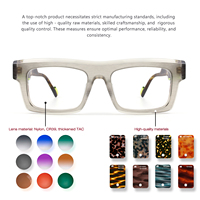 Lunettes de vue rétro de haute qualité à grande monture carrée, monture en acétate de haute qualité, lunettes personnalisables