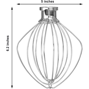Fouet en acier inoxydable K45WW à 6 fils, accessoire pour batteur sur socle inclinable de 4,5 qt, idéal pour les œufs et la crème fouettée - Product Image 3