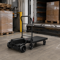 Chariot utilitaire électrique motorisé, chariot à plateau industriel pour la manutention des matériaux en entrepôt, le transport de marchandises