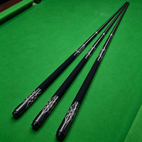 Queue de billard noire SQF, incrustation argentée, design sculpté, fût en fibre de carbone 1/2, joint en acier inoxydable, qualité professionnelle de luxe