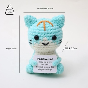 Figuras de Ganchillo Hechas a Mano: Gato Amarillo Pequeño, Perezoso, Panda con Bambú y Lindo Hámster, Muñecos Decorativos Festivos - Product Image 2