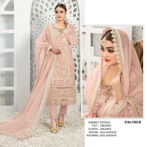 Designer Pakistani Suit With Embroidery Sequence with <b>Stone</b> Work Ethnic Clothing Salwar Suit at Affordable Price - Product Image 2