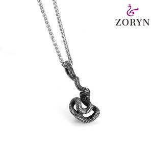 Collares Colgantes de Serpiente Enrollada de Acero Inoxidable Personalizados, Impermeables, Estilo Gótico Punk Vintage, Joyería de Moda de Acero de Titanio para Hombres - Product Image 3