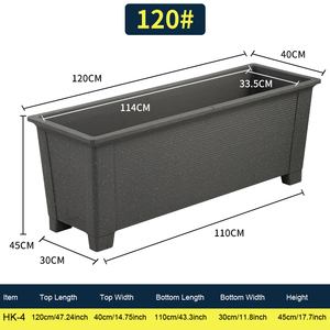 Vente en gros de grands pots rectangulaires pour plantes Bloc de pierre texturé de <span class=keywords><strong>120</strong></span> <span class=keywords><strong>cm</strong></span> à travers la <span class=keywords><strong>jardinière</strong></span> Pot de fleur en <span class=keywords><strong>plastique</strong></span> empilable de 47.24 pouces - Product Image 2