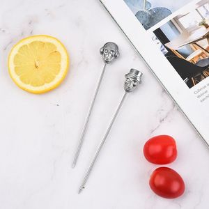 Palillos de Cóctel con Forma de Calavera, de Acero Inoxidable de Alta Calidad, Pinchos para Frutas, Herramienta de Bar, Diseño Creativo de Esqueleto - Product Image 5