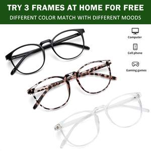 نظارات مخصصة مانعة للضوء الأزرق للنساء والرجال نظارات كمبيوتر مستديرة عتيقة مضادة لإجهاد العين وهج الأشعة تحت البنفسجية ، نظارات الألعاب - Product Image 2