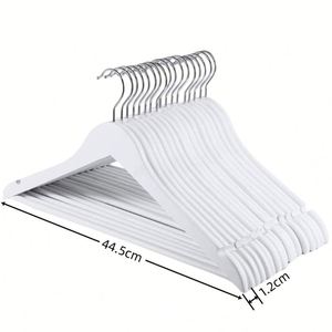 Wooden Suit <b>Hanger</b> Clothes White Smooth Finished Coat <b>Hanger</b> Premium Wooden <b>Hangers</b> - Product Image 2