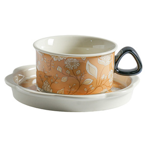 Vintage Floral Ceramic <b>Coffee</b> Cup and Saucer <b>Set</b> Luxury Ins Style <b>Tea</b> Cup <b>Set</b> - Product Image 5