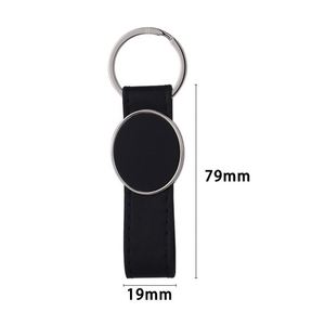 Professional Factory Custom Engravable <b>Keychain</b> Laser or Engraving Square Metal Blank Metal <b>Leather</b> <b>Keychain</b> - Product Image 2