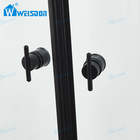 Porte de douche en verre de salle de bain de forme arrondie de conception moderne Weisdon, porte de douche coulissante en aluminium