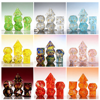 Lot de 7 dés mystérieux et aléatoires pour donjons et dragons RPG, ensemble de dés en verre cristal œil de chat K9 D4 D6 D8 D10 D % D12 D20, vente en gros