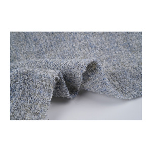 Tissu en tweed fantaisie de qualité supérieure fabriqué en Corée, gris-bleu pâle, tissage fantaisie métallisé, tissu textile tissé sur mesure OEM & ODM - Product Image 5