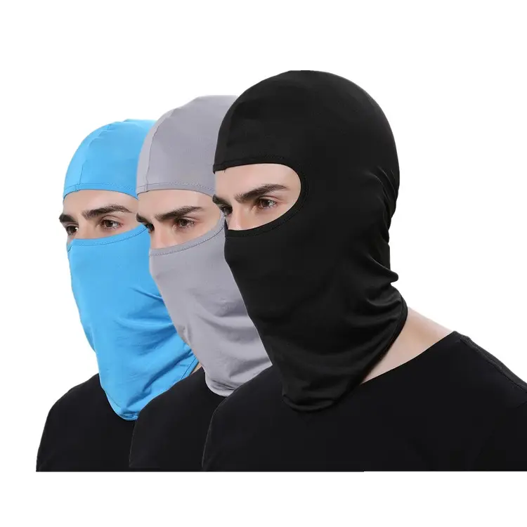Máscara facial 100% poliéster com logotipo personalizado para uso no atacado, máscara de esqui com cobertura facial completa SkiMask1 buraco balaclava