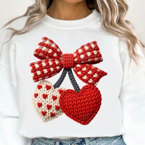 ลายถักโครเชต์ไหมเทียมลายหัวใจวันวาเลนไทน์แบบ DTF ลายโคเก็ตย้อนยุคสำหรับติดเสื้อผ้า - Product Image 3