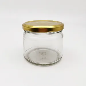 Yeni 250ml cam hindistan cevizi yağı şişesi, marmelade cam chutney kavanoz 82mm güvenlik düğme kapağı