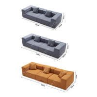 Union Win Canapé Sectionnel de Salon Modulable en Mousse, Fauteuil, Canapé-Lit Compresse, Pouf Sans Cadre, Meuble Détente