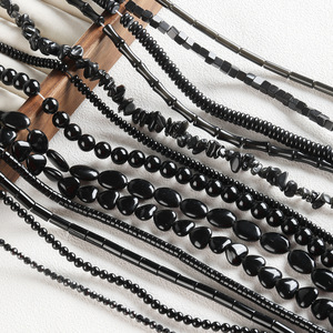 Cuentas sueltas de ágata negra natural en forma de tubo, cuadradas, redondas y en forma de chip para pulseras, collares, joyería hecha a mano, manualidades y abalorios. - Product Image 2