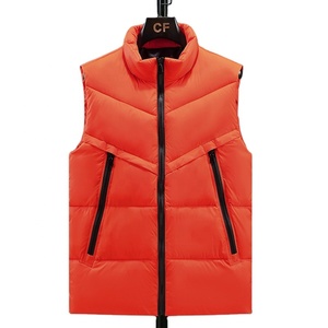 Doudoune sans manches personnalisée effet duvet pour homme, collection hiver 2025, vestes matelassées d'extérieur, gilet unisexe grande taille zippé, vente en gros - Product Image 2