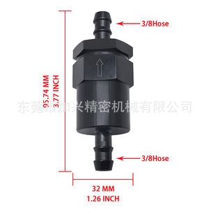 Filtro de combustible de aluminio negro de 30 micrones con conexión para manguera de 3/8 pulgadas para reemplazo y reparación JXSS102-38Hose - Product Image 3