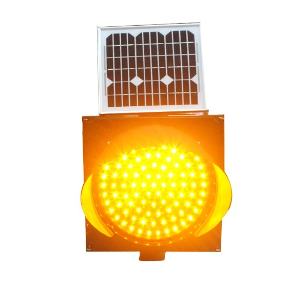 CadSolar 300mm Solar Amber Flashing Warning Light 95 LEDs IP55 CE for Road and Driveway Caution Zones