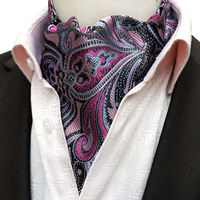 Herren-Breitkrawatte Modischer Großflächiger Paisley-Druck Retro Farbblock-Halstuch Ascot-Schal