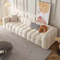 Luxuriöses Weißes Großes Teddy-Sherpa Chesterfield 3-Sitzer Sofa im Europäischen Stil Komfortables Samt-Apartment-Sofa-Set für Hotels