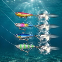 Leurres artificiels durs en métal de 20g, 30g, 40g avec paillettes rotatives et émerillon à roulement pour la pêche au saumon, au poisson-serpent en lac