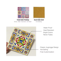 En gros Espagnol Sublimation Céramique Sous-Verre Maroc Impression Carré Tasse Sous-Verre Mosaïque Série Table Tapis Et Dessous De Verre